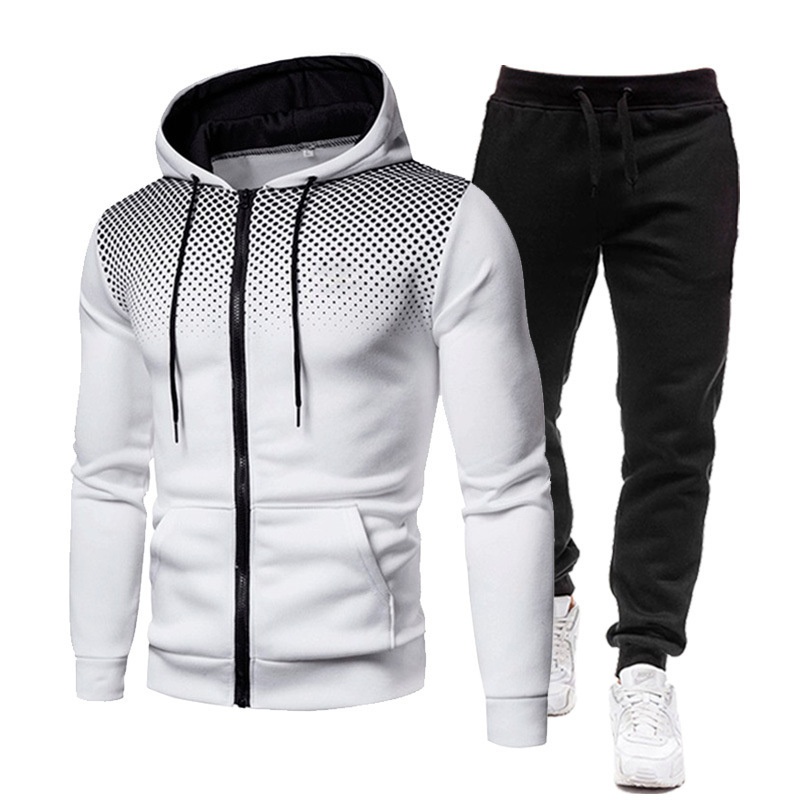 Autumn And Winter Long Sleeve Pants Autumn And Wintery Jacket Casual Fashion Hooded Men's Hooded Suit
