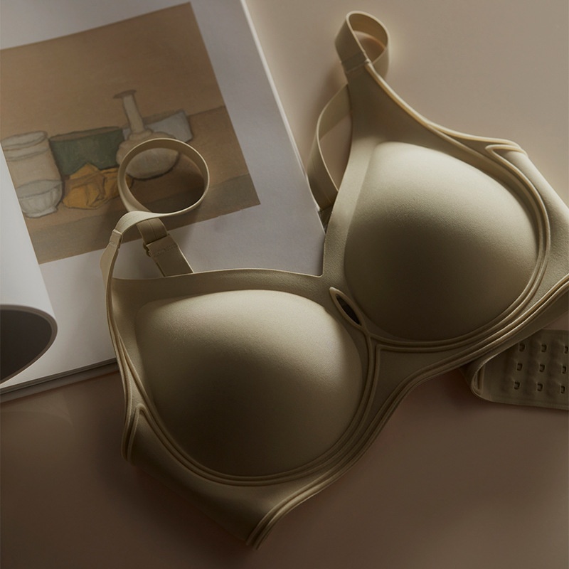 CEROTICHJelly Strip Women's Underwear Thin Soft Support3 DThree-dimensional Bra Without Steel Ring Gather Breast Collection Bra