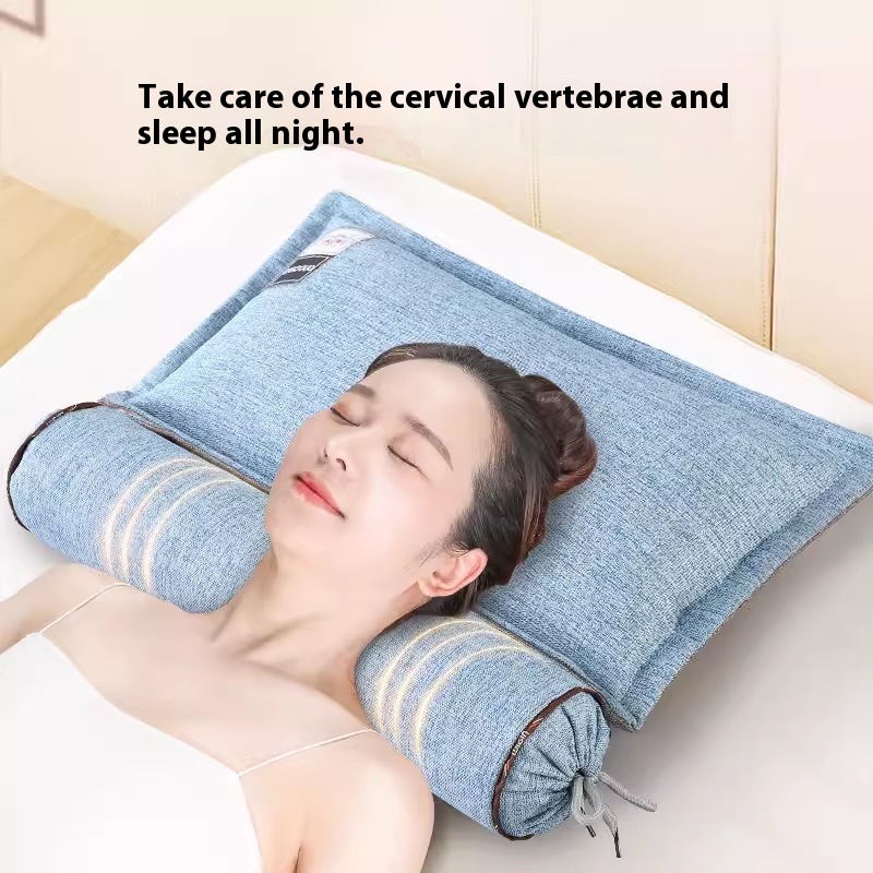 Cervical Pillow Four Seasons Moxa Buckwheat Shell Combination Pillow Single Pillow Adult Neck Protection AGeneration Of Hair