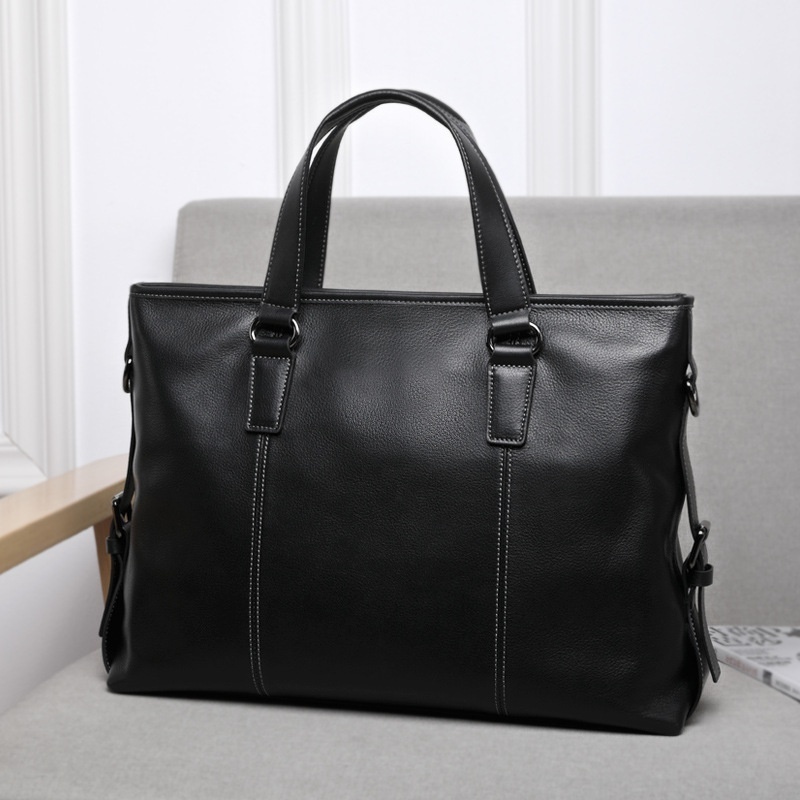Men's Bag Genuine Leather Men's Casual Handbag First Layer Cowhide Computer Bag14 Inch Business Briefcase Horizontal Crossbody Bag