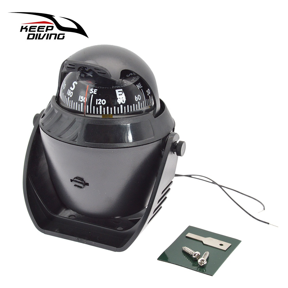 Marine Compass,Car-mounted Marine Magnetic Compass,Navigation Guide With LEDLight,Car And Ship Special Compass LC-760