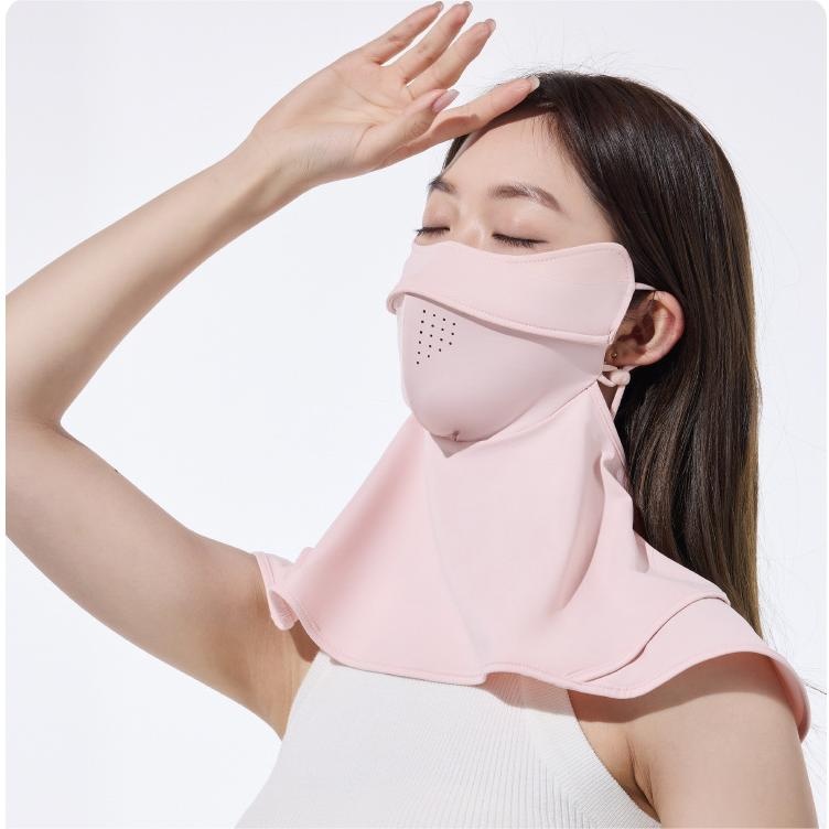 Summer Sunscreen Ice Silk Breathable Veil Outdoor Travel Anti-ultraviolet Battery Car Riding Neck Protection Sunshade Mask Female