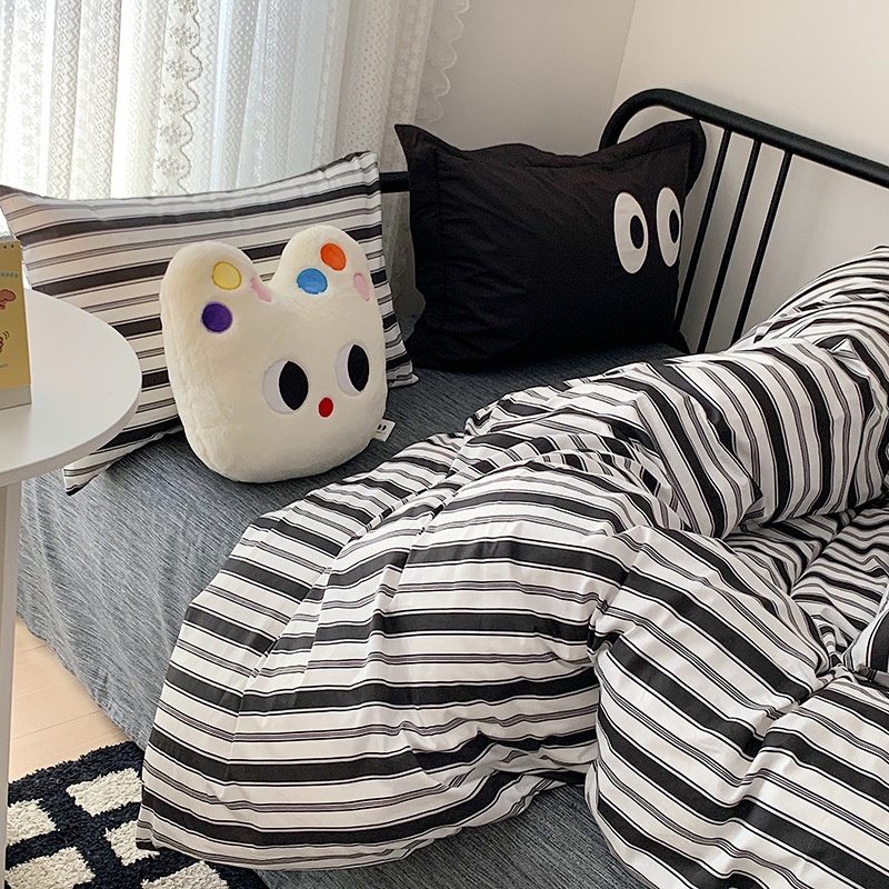 Simple Pure Cotton Bed Four-piece Set Cute Pure Cotton Super Soft Duvet Cover