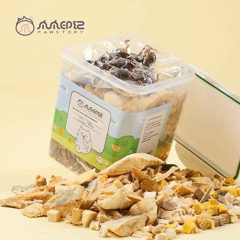 Paw Print Pet Freeze-dried Snacks Freeze-dried Mixed Bucket Chicken Nuggets Chicken Breast Egg Yolk
