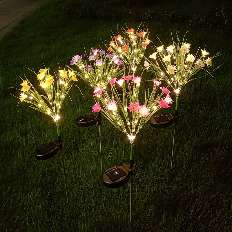 Solar Powered Wildflower Simulation Lantern LEDCourtyard Garden Decoration Lawn Lantern Outdoor Atmosphere Small Daisy Lantern