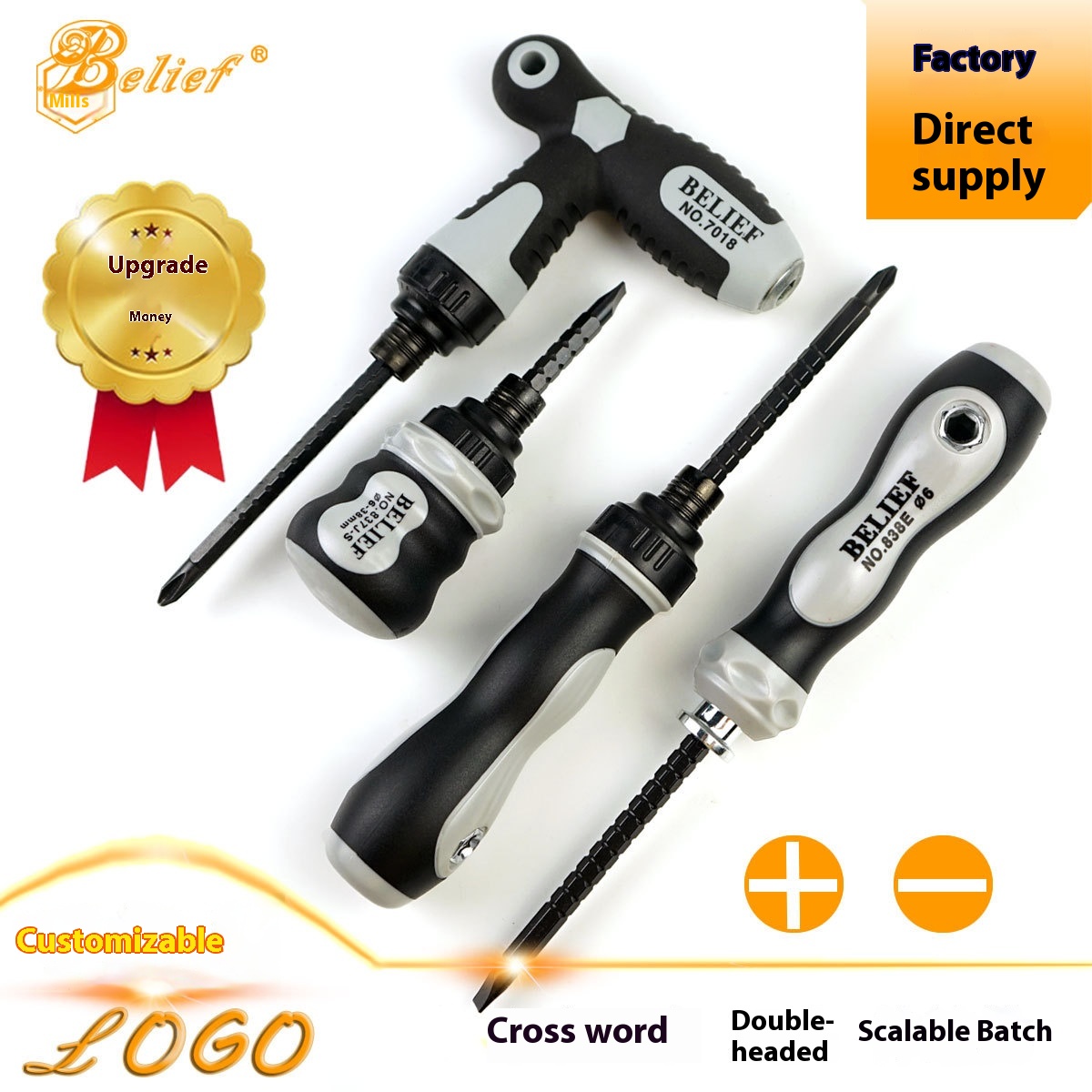 Japanese Ratchet Screwdriver Cross-shaped Ratchet Dual-purpose Screwdriver Labor-saving Multi-purpose Double-head Screwdriver Plum Blossom Screwdriver