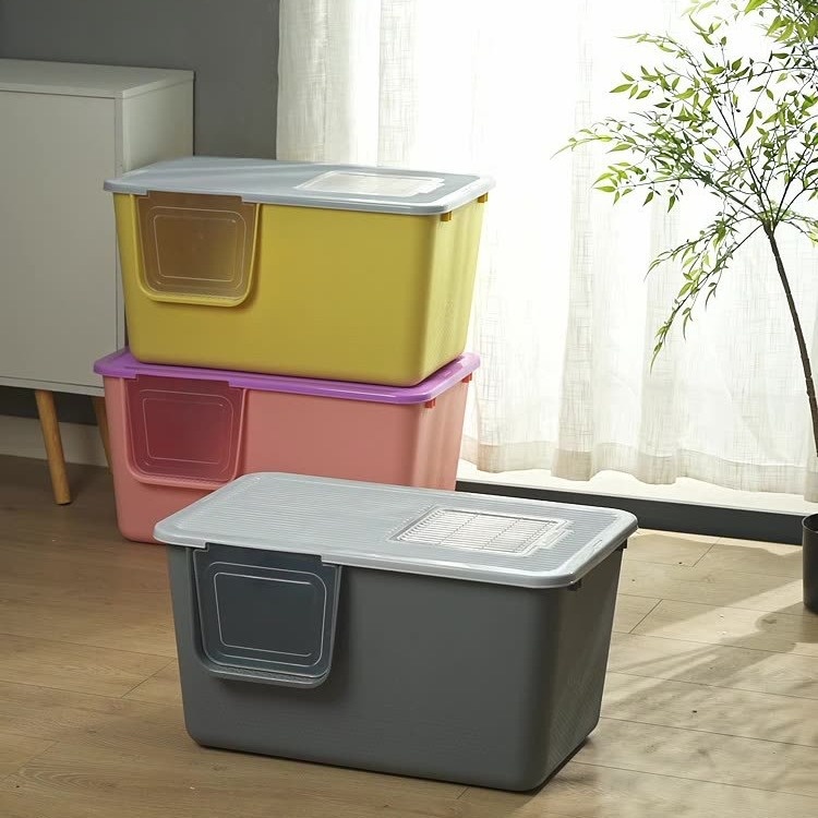 Cat Litter Box Oversized Fully Enclosed Cat Toilet Kitten Cat Litter Box Splash-proof Extra-large Cat Feces Basin Cat Supplies