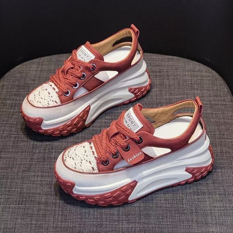 Inner Heightened Torre Shoes Women's Summer Breathable Thick-soled Baotou Roman Hollow Casual Sports Sandals