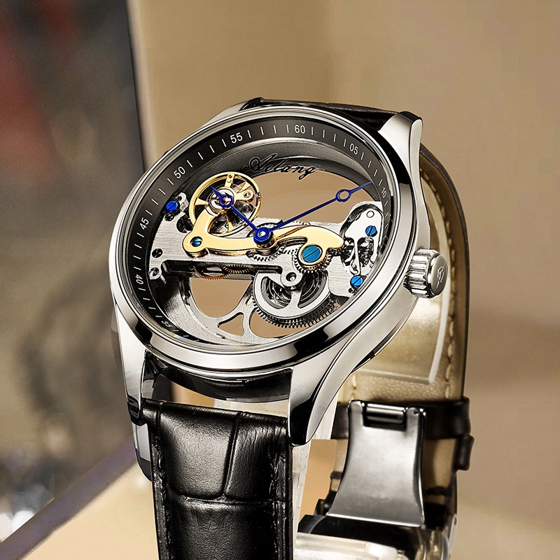 AILANG Automatic Hollow Mechanical Watch Men's Korean Fashion Waterproof Men's Mechanical Watch