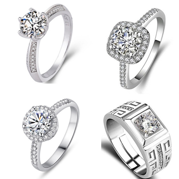 Fast Hand High Carbon Diamond Eight Heart And Eight Arrows Ring Women's 1 Karat Simple Six-claw Wedding Ring Diamond Ring