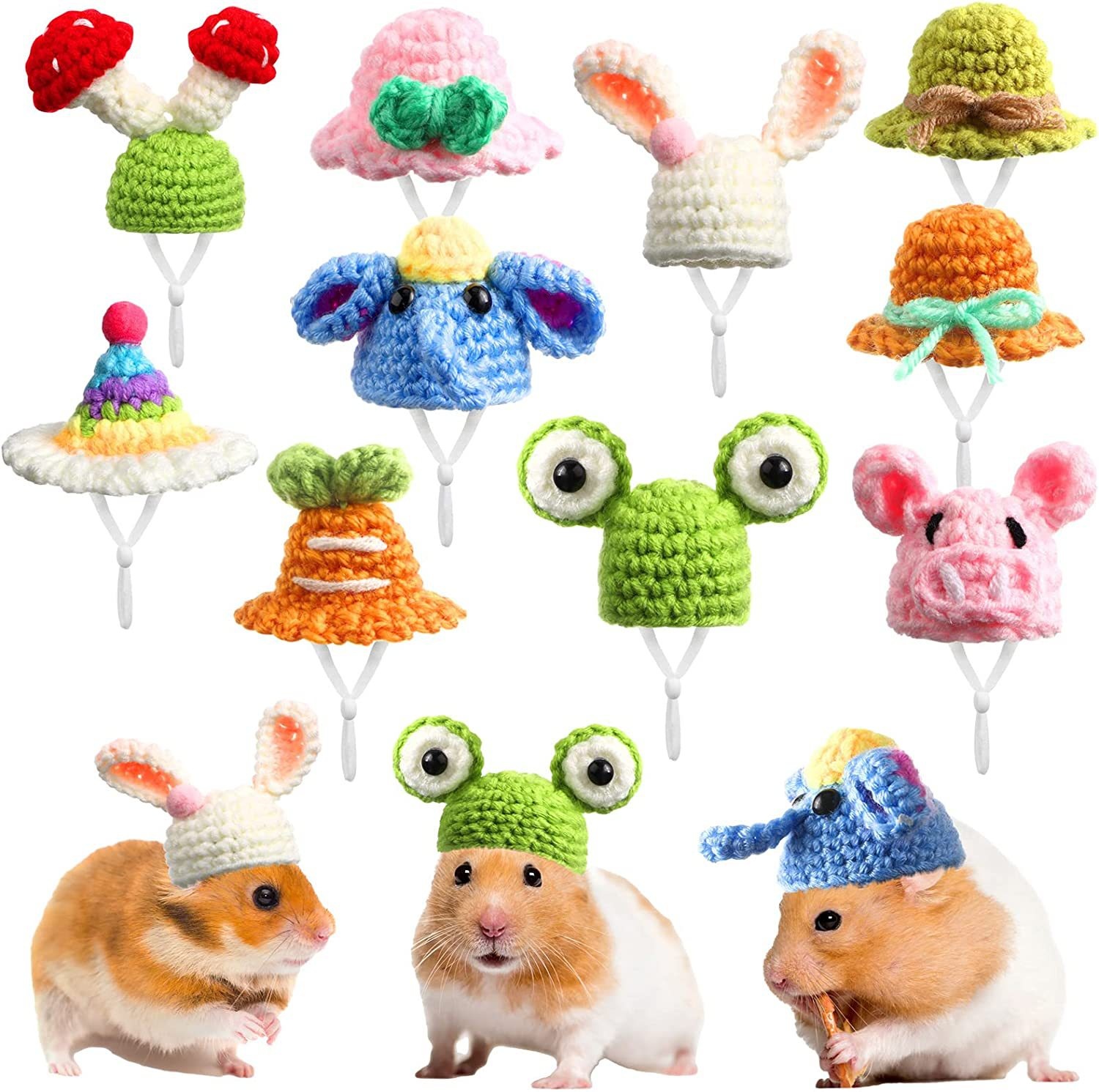 10 Pet Supplies Handmade Wool Pet Hat Knitted Hat Mini Pet Hat Animal Hat