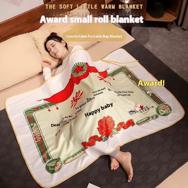 Coral Fleece Blanket Nap Artifact Office Shawl Thin Air Conditioning Blanket Sofa Small Quilt Student Classroom Lunch Break