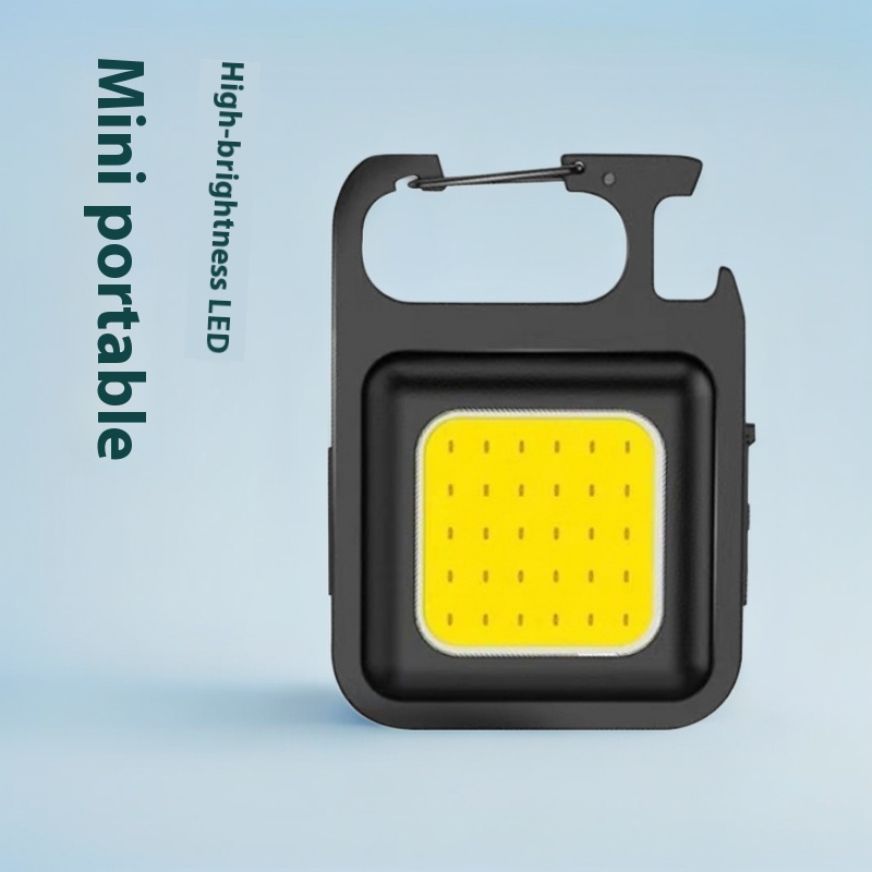 Strong Light Mini Keychain Light Portable COB Small Flashlight Led Outdoor Type-C Strong Magnetic Camping Light Gift Giving