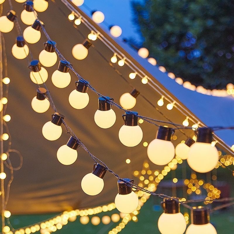 Outdoor Waterproof Camping LEDLarge Ball Light String G50 Bulb Lamp Garden Pendant Wedding Decoration Atmosphere Light