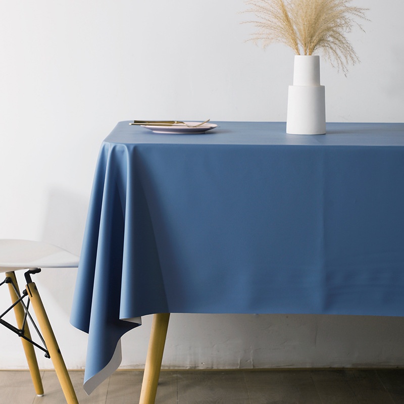 Solid Color Soft Leather Table Cloth Waterproof And Oil-proof Washable Nordic TPUHousehold Rectangular Table Cloth Mat