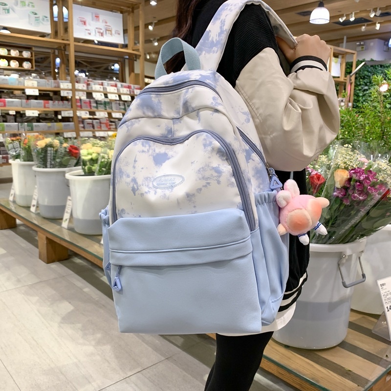 Harajuku Style Backpack For Women Korean Version Simple Contrast Color Backpack Commuting Japanese Style Elementary School Students Junior High School Students High Value Schoolbag