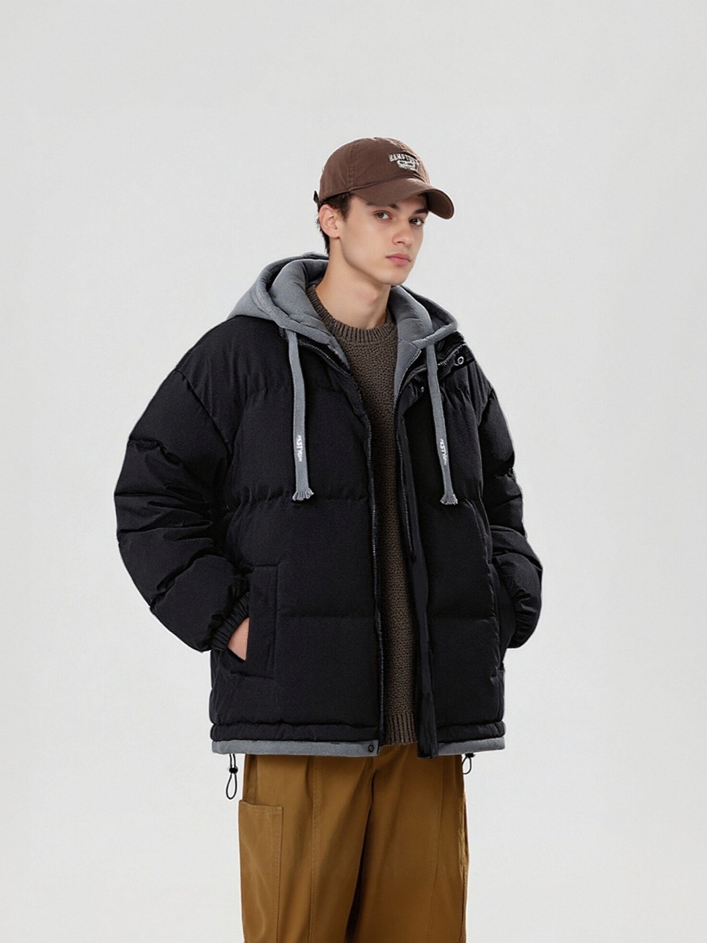 Cotton-padded Jacket For Men, Korean Style, Two-piece Youth Winter Coat, Thickened Cotton-padded Jacket In Multiple Colors - 2