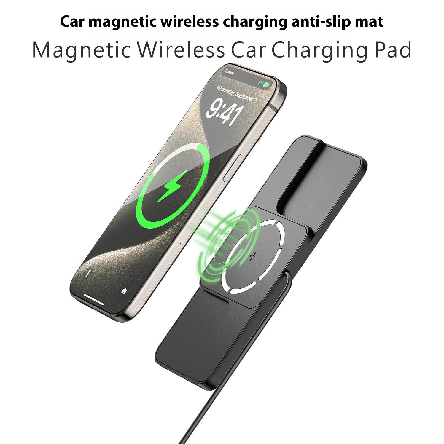 Car Magnetic Wireless Charger Anti-slip Pad Suitable For Apple12/13/14/15 Mobile Phones Universal For All Cars