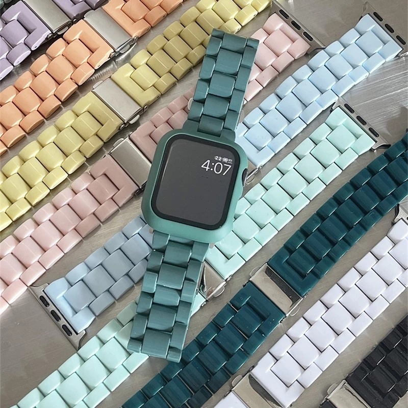 Suitable For Apple Watch7 Candy Resin Acrylic Strap Samsung Sanzhu Silicone Strap