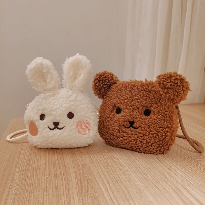 Super Cute Rabbit Bear Bag Children's Mini Plush Crossbody Bag Year's Versatile Children's Baby Coin Purse