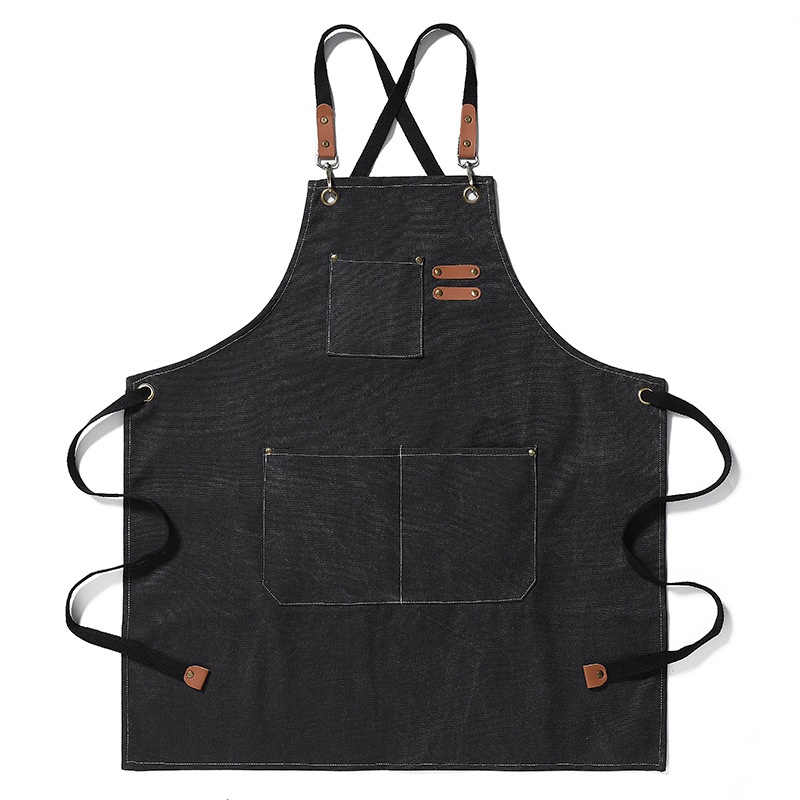 Foreign Trade Thickened Canvas Denim Apron Barber Baking Coffee Gardening Restaurant Work Apron Overalls