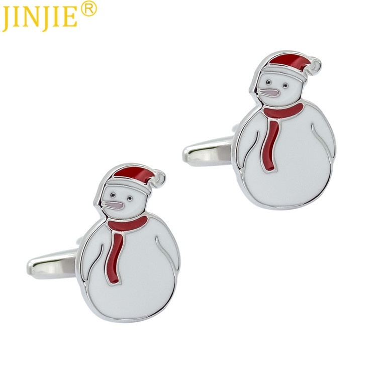 Christmas Snowman Cufflinks Christmas Series Enamel Cufflinks Men's French Shirt Cuff Buttons
