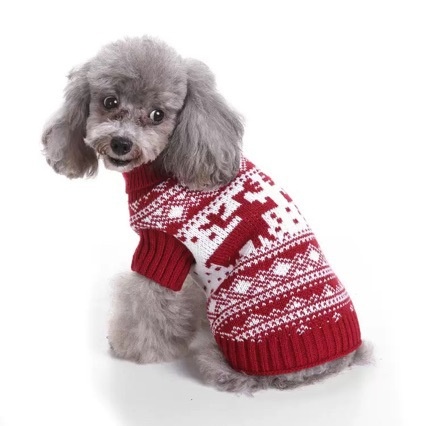 Dog Clothes Autumn And Winter Style Knitted Sweater High Collar Warm Pet Clothing Puppy Sweater Christmas Dog Sweater