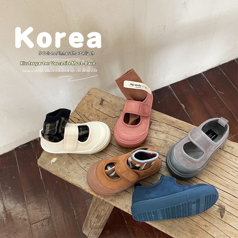 Spring Children's Cotton Shoes Korean Velcro Children's Shoes Soft Sole Warm Baby Shoes1303