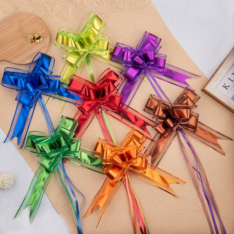 50 Metallic Snow Gauze Bow Hand Drawn Flowers Matte Hand Drawn Flowers Wedding Car Drawn Flowers Christmas Gift Flower Packaging