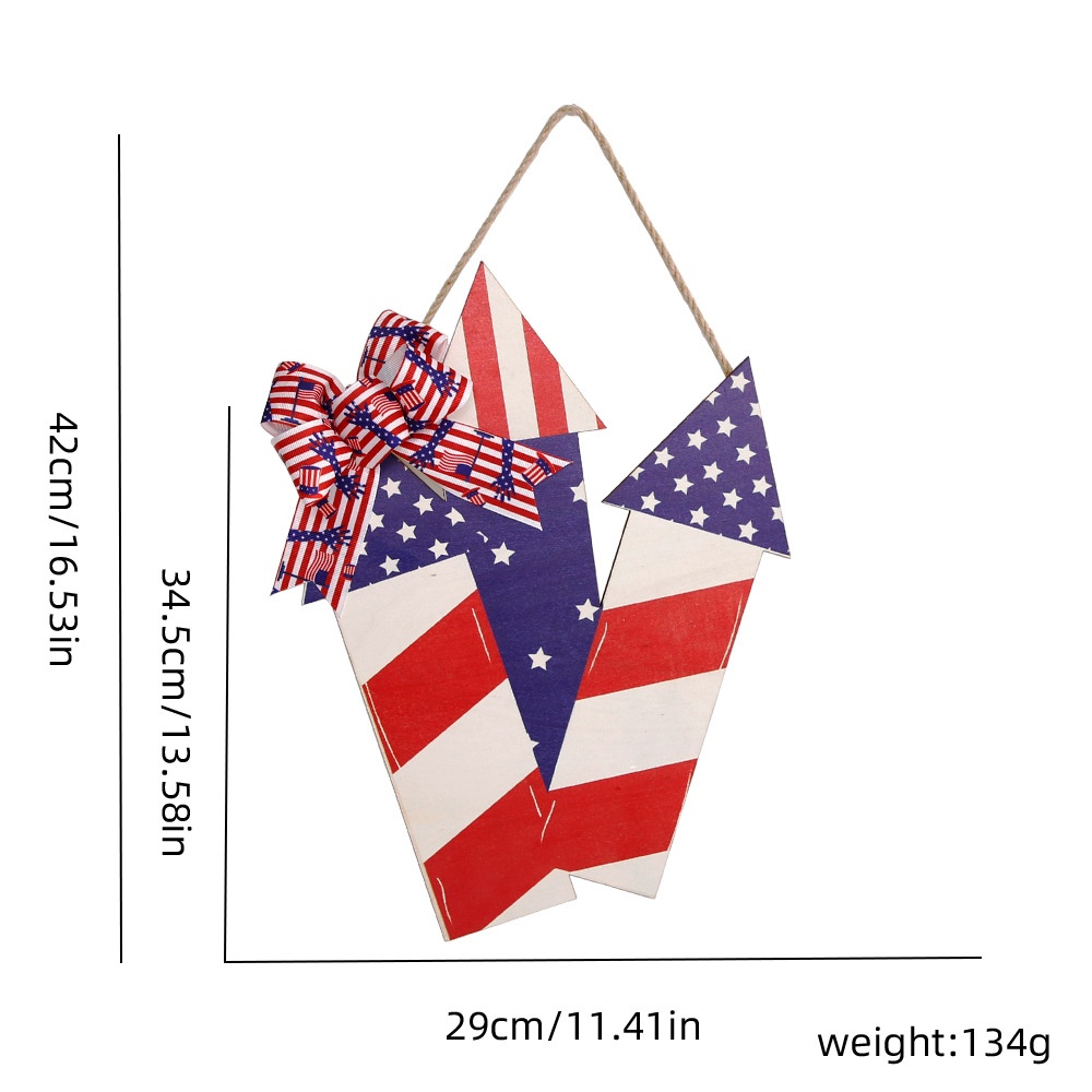 American Independence Day Listing Wooden Home Decoration Round Wooden Door Tag Pendant