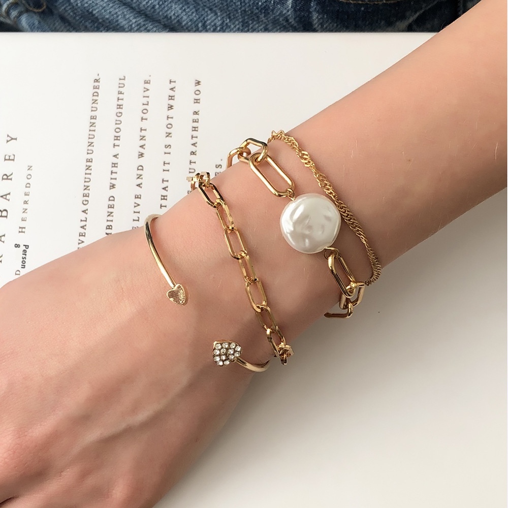 Fashion Micro-paved Heart Simple Bracelet,Personalized Geometricy Bracelet