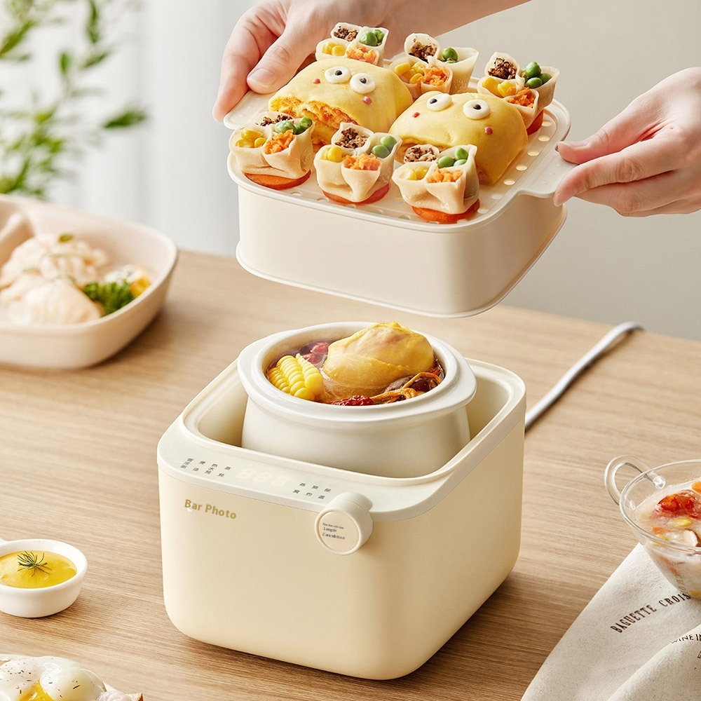 Little Bear0.8 LSmall Capacity DDZ-A08 W7 Electric Stew Pot,Bird's Nest Water-proof Food Supplement Bb Cooker With Steamer