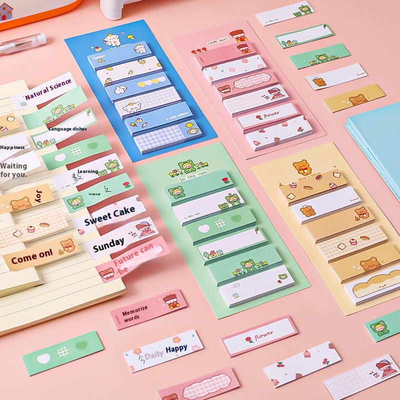 Cartoon Sticky Notes Student Multi-function Marking Classification Index Stickers Office Message Note NTimes Sticky Note Pad