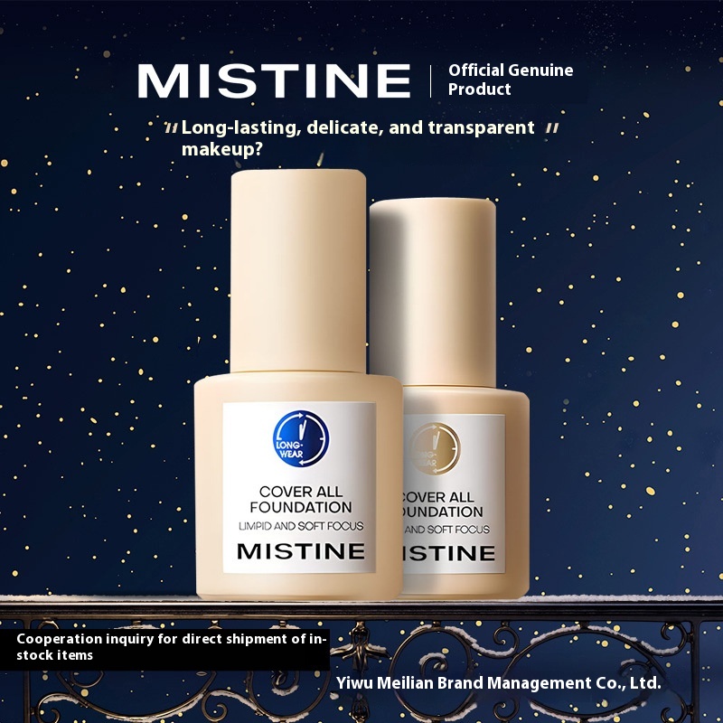 Mistine Mi Siting Foundation Small Blue Shield Mixed With Dry Oil Skin Gold Shield Foundation Concealer Lasting 30g