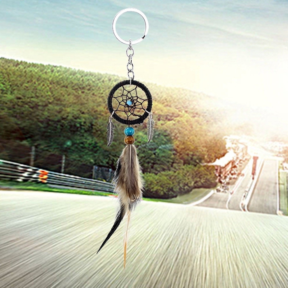 Exclusive Mini Dream Catcher Small Pendant Car Pendant Keychain Feather Decoration