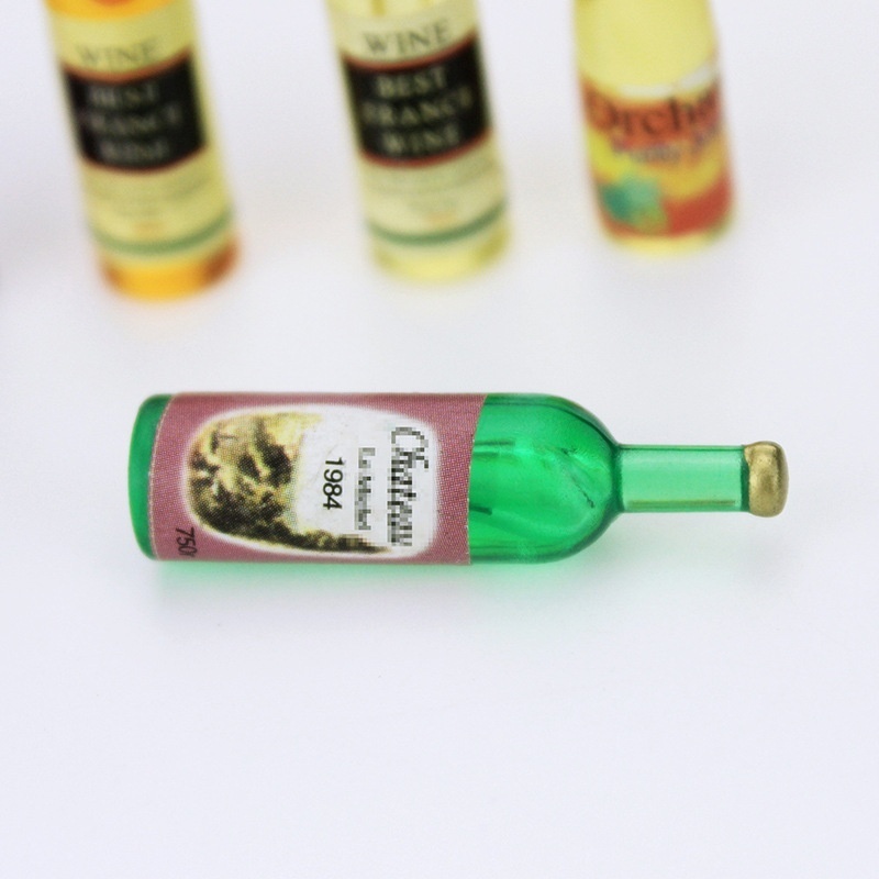 Miniature Food And Play Scene Model Doll House Accessories Mini Wine Bottle Six-piece Beverage Bottle D121
