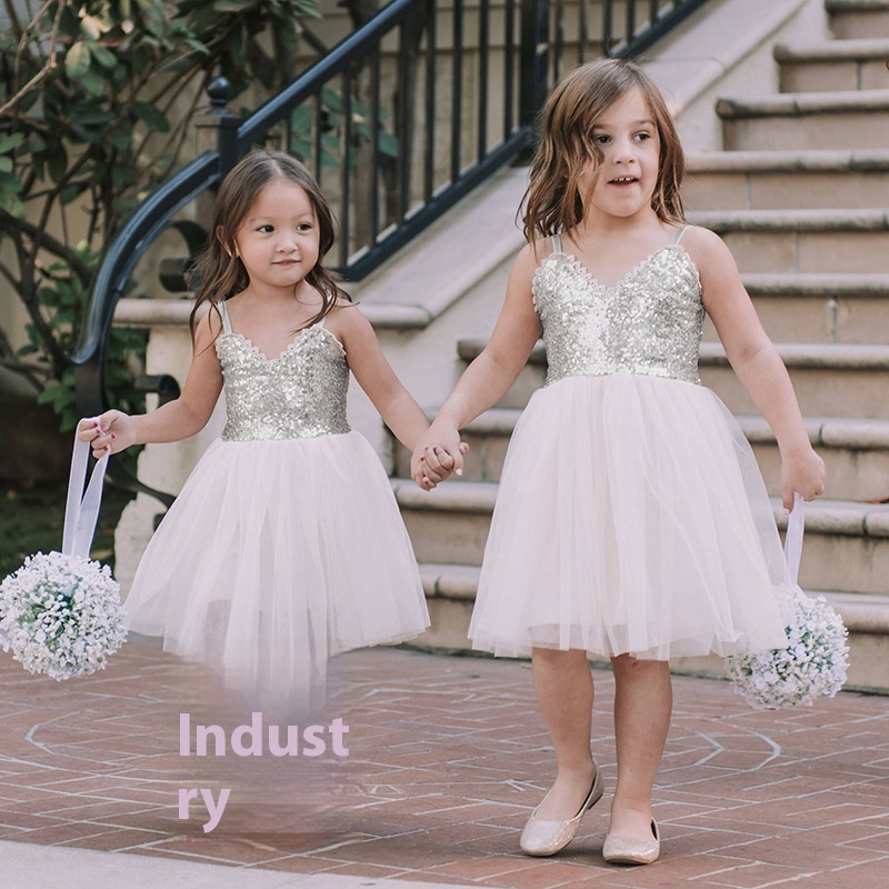 Full300+9.9 Children's Day Performance Costumes Princess Skirt Fluffy Flower Girl Dress Children's Suspender Dance Skirt