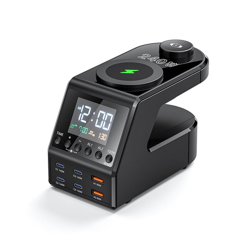 Alarm Clock Wireless Charger Multi-function Charger 240w All-in-one Digital Clock Wireless Charger