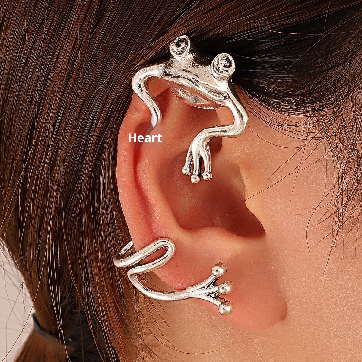 Fashion Metal Frog Hole-free Ear Clips Ethnic Style Creative Retro Animal Ear Hooks Old Earrings Women