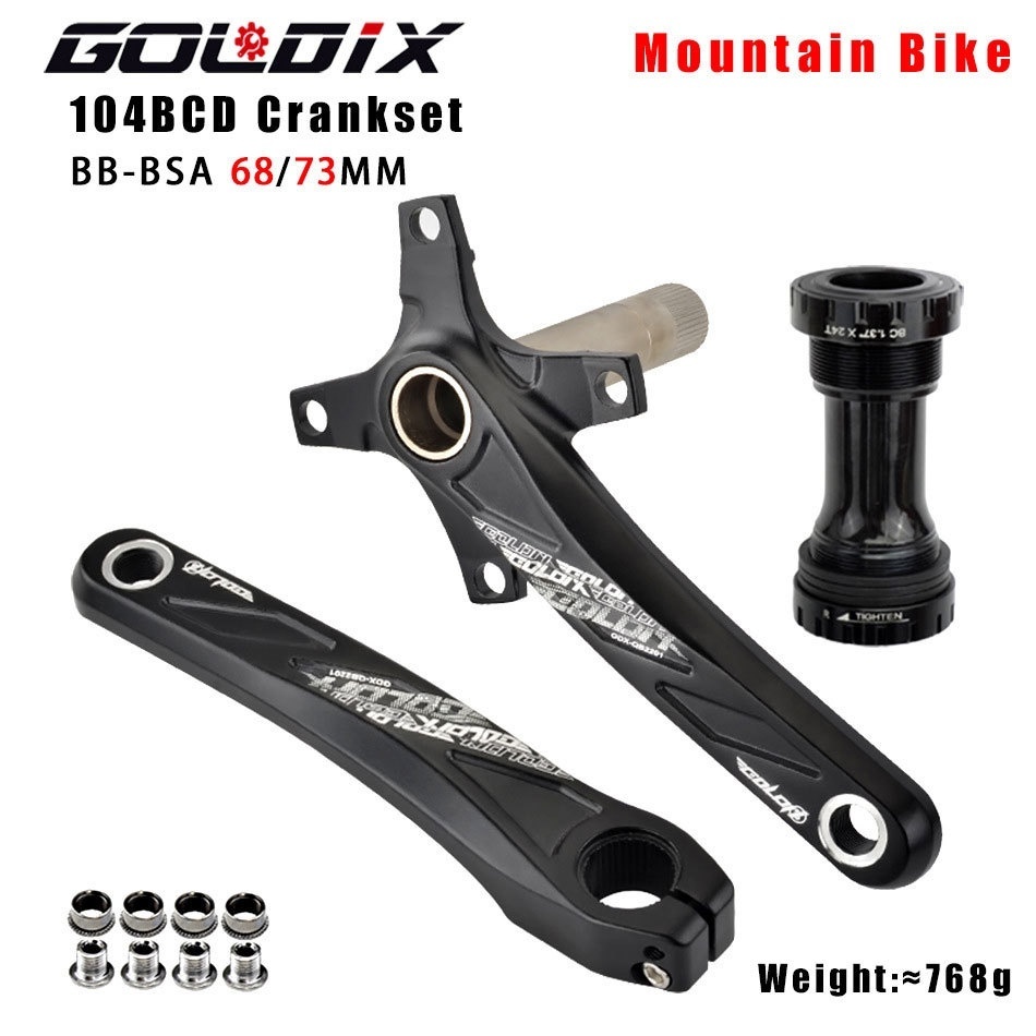 GOLDIXPositive And Negative Gear Modified Single Plate104 BCDWith Middle Axis Mountain Road Bicycle Hollow Integrated Crank