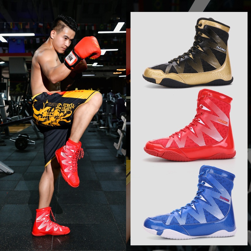 Boxing Shoes Sports Fighting Training High-top Shoes Men And Women Gym Weightlifting Indoor Squat Shoes Fighting Shoes Wrestling Shoes