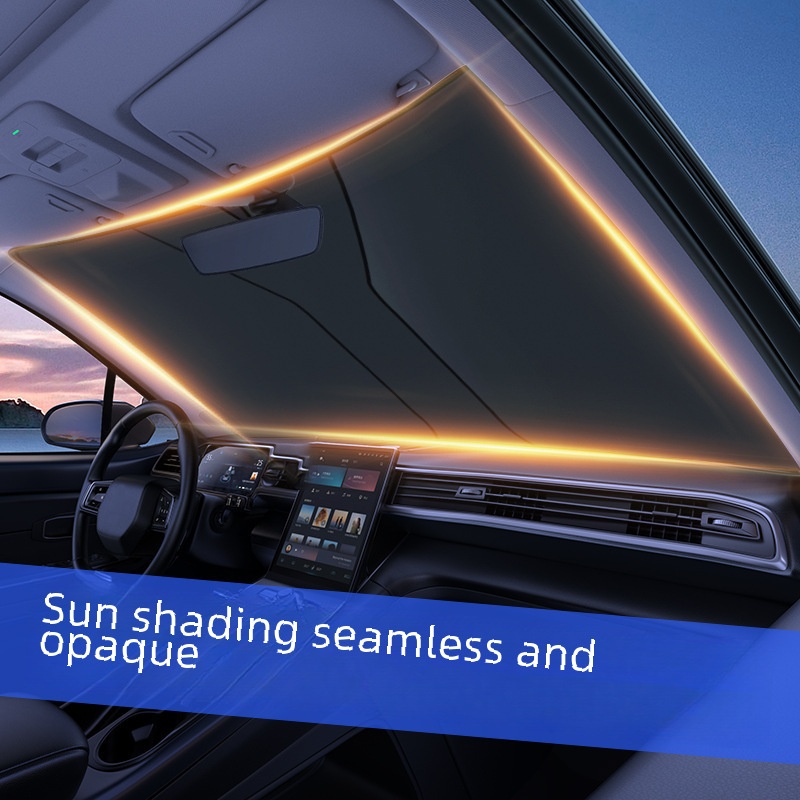 Car Sunshade Sun Protection Heat Ulation Shade Cover Car Front Windshield Glass Plate Cover Sunshade Parking Artifact