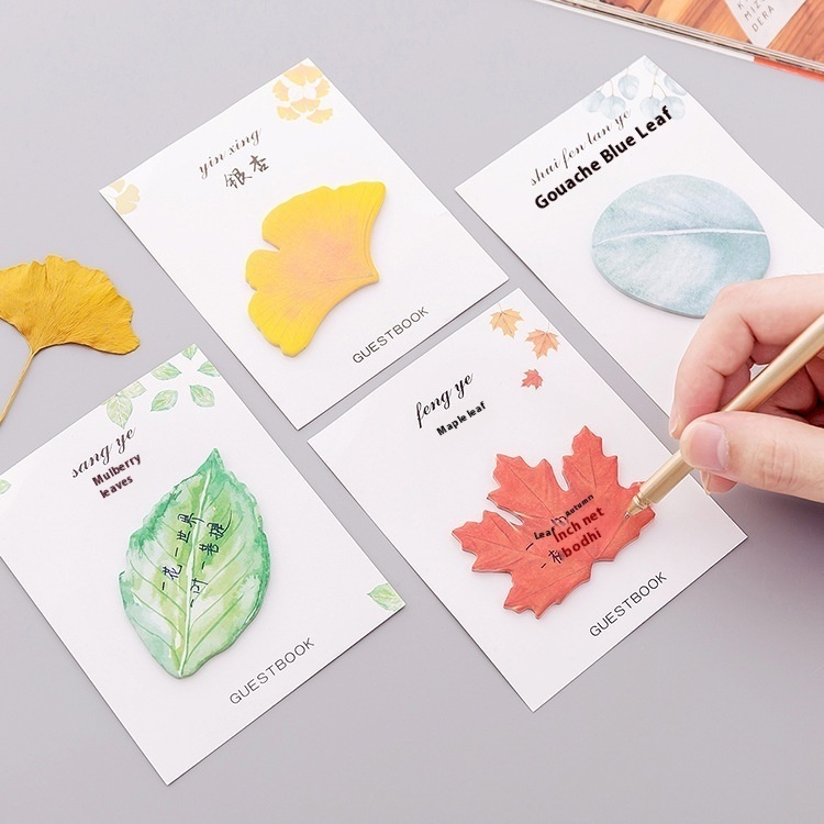 Zhishun Cute Creative Small Fresh Leaf Sticky Note Simulation Leaf Note NTimes Message Post Stationery