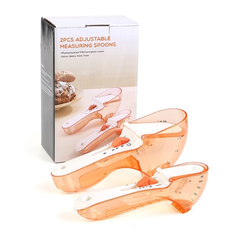 Adjustable Measuring Spoon With Scale Plastic Baking Measuring Spoon With Magnet Adjustable Seasoning Measuring Spoon Kitchen Gadget