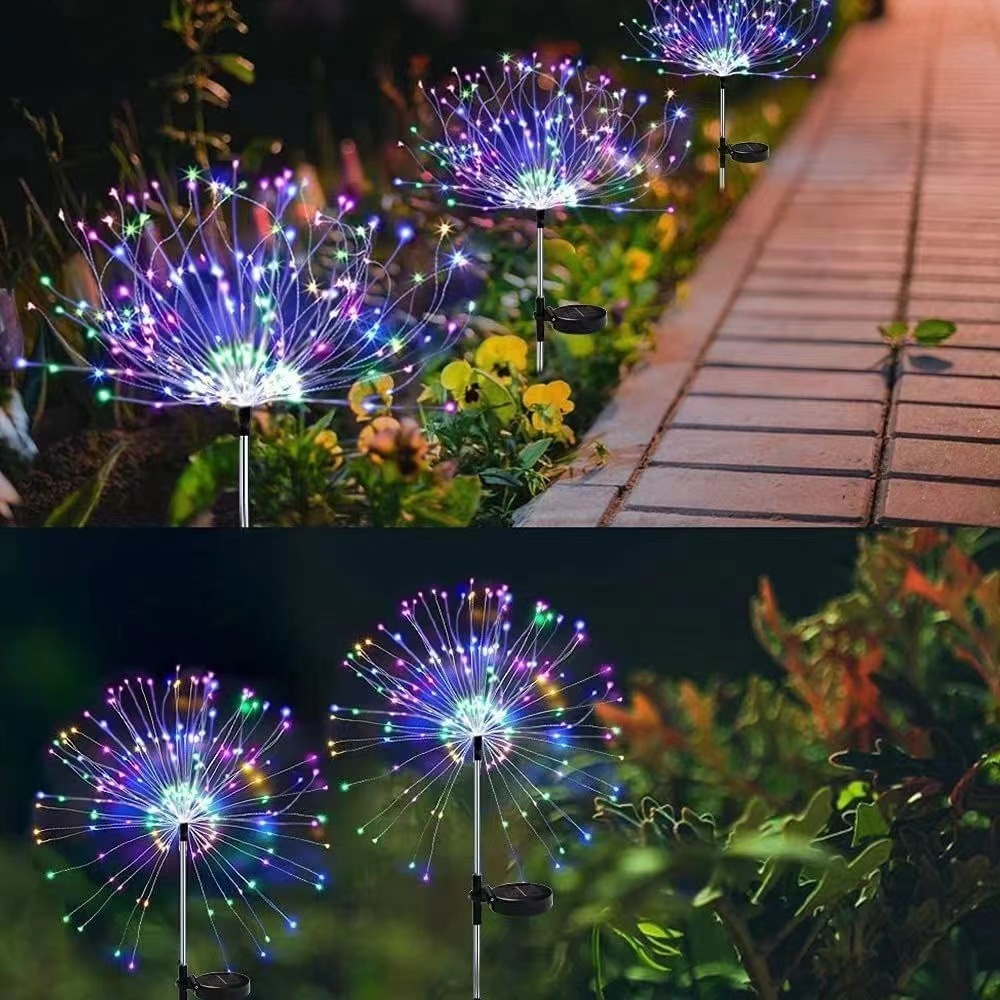 Solar Led Fireworks Lights Plug-in Spring Festival Copper Wire Lanterns String Outdoor Garden Scenery Year Festival Decoration