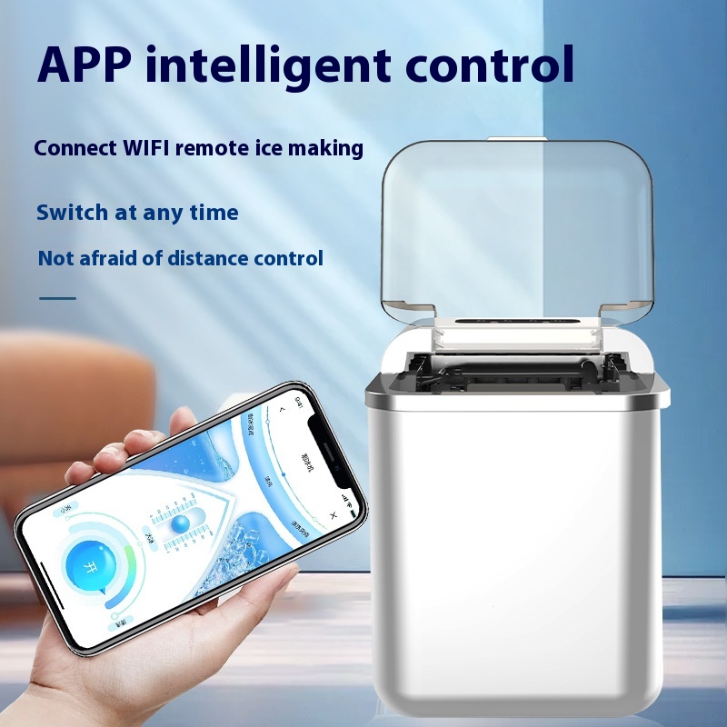 Ice Maker Small Dormitory Home Tea Shop Fully Automatic Home Ice Maker Wi Fi Link APPControl