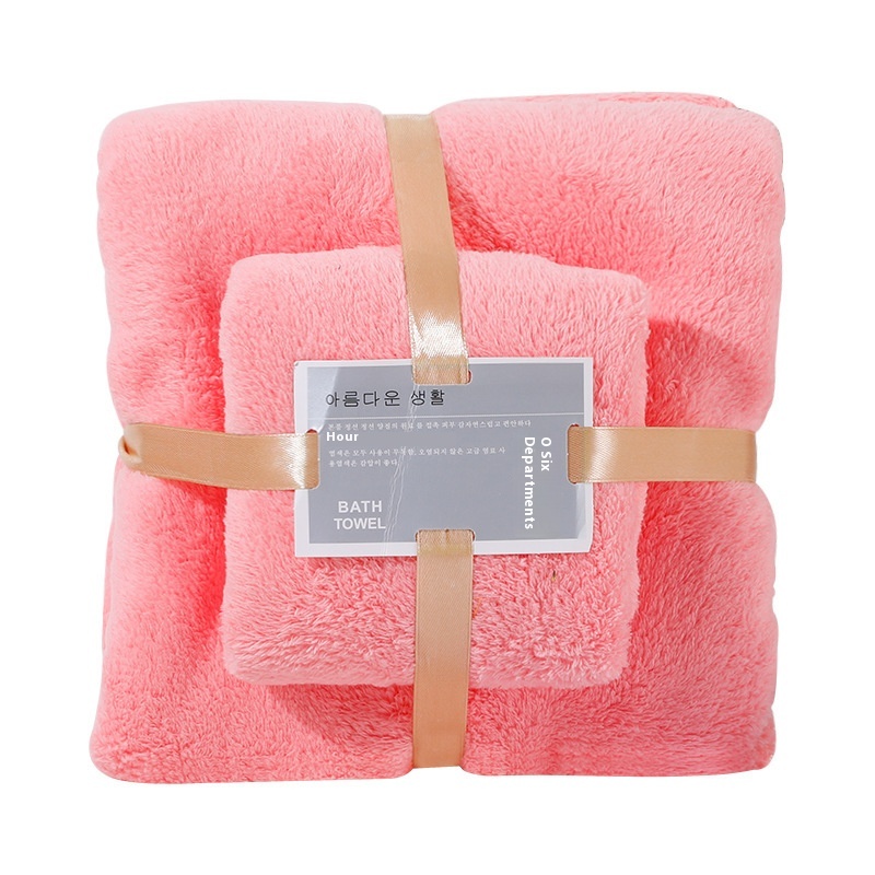 Coral Fleece Bath Towel Quick-drying Suit Gift Hand Gift Three-piece Swimming Beach Towel Towel Mother And Child Set