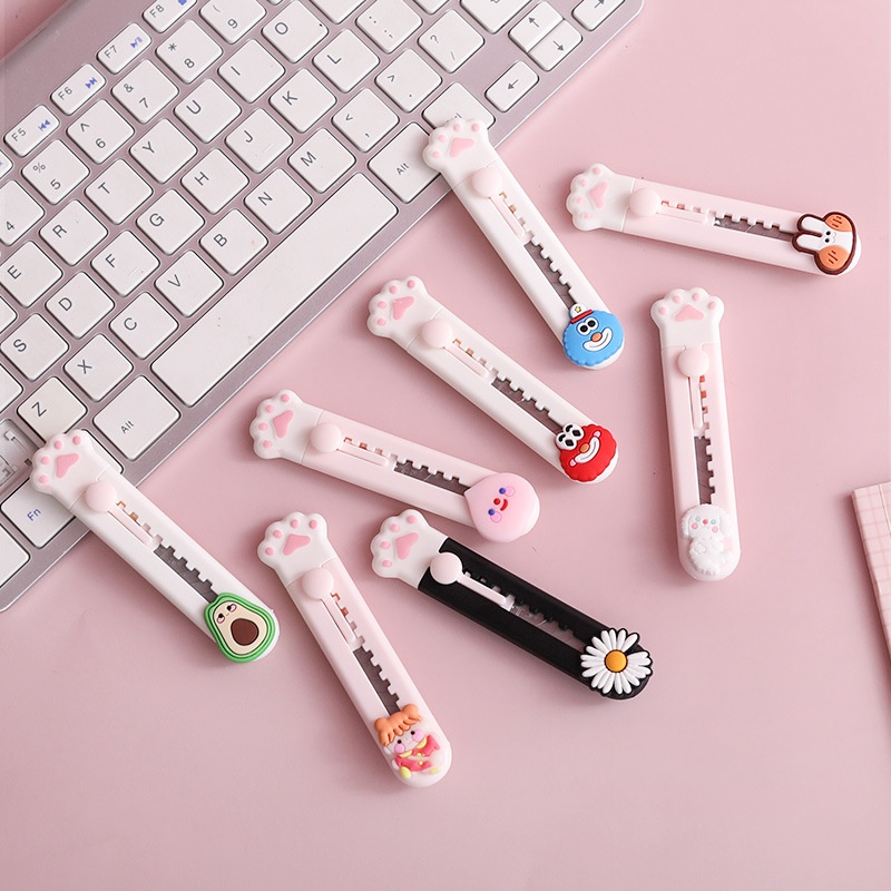 Mini Portable Cute Cat Claw Soft Glue Patch Art Knife To Open Express Small Knife Paper Cutter Wallpaper Knife Handmade Knife