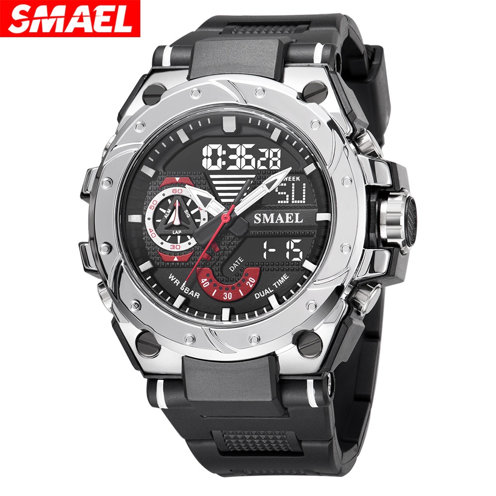 SMAELAlloy Watch–Multifunctional Stylish Dual-Display Outdoor Waterproof Digital Watch