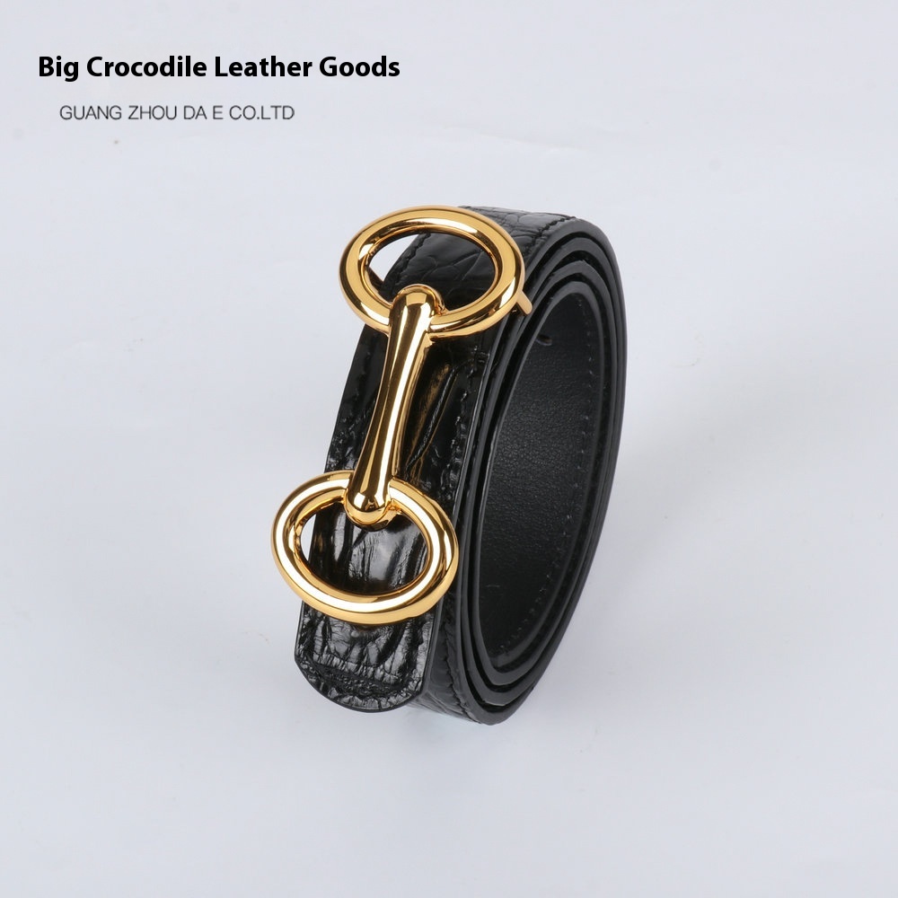 2.4cm Wide Crocodile Leather Women's Belt Leather Belt Fashion Versatile Skirt Jeans Belt Women S